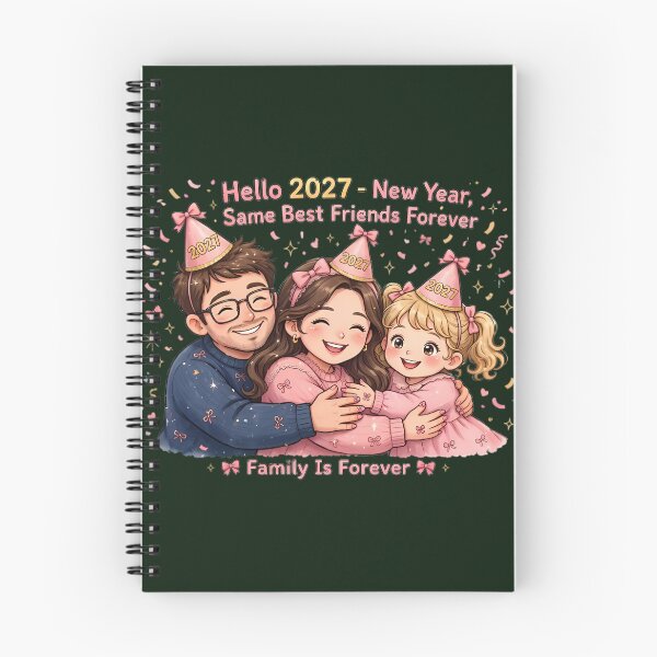 Item preview, Hello 2027 - New Year Same Best Friends Forever Family Cartoon - Coquette Pink Bow Family  designed and sold by HoMya.