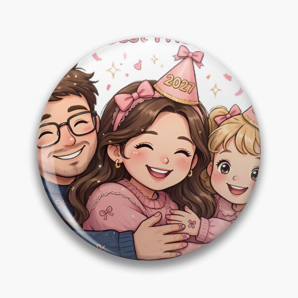 Item preview, Hello 2027 - New Year Same Best Friends Forever Family Cartoon - Coquette Pink Bow Family  designed and sold by HoMya.
