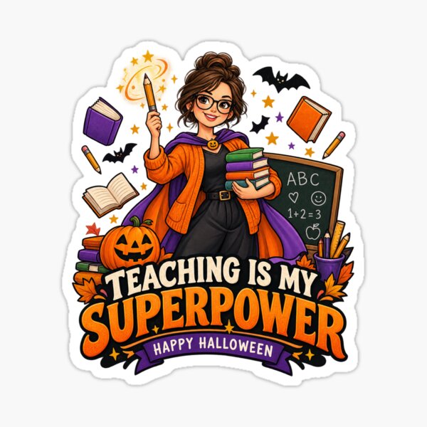 Item preview, Teaching Is My Superpower Halloween Teacher Shirt, Cute Teacher Superhero Halloween Gift, Funny School Teacher Costume Design designed and sold by Zenith-Co.