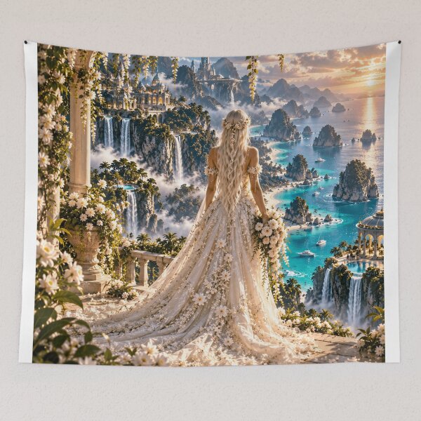 Item preview, Fantasy Bride in Tropical Paradise Wedding Waterfalls designed and sold by IRON SIREN.