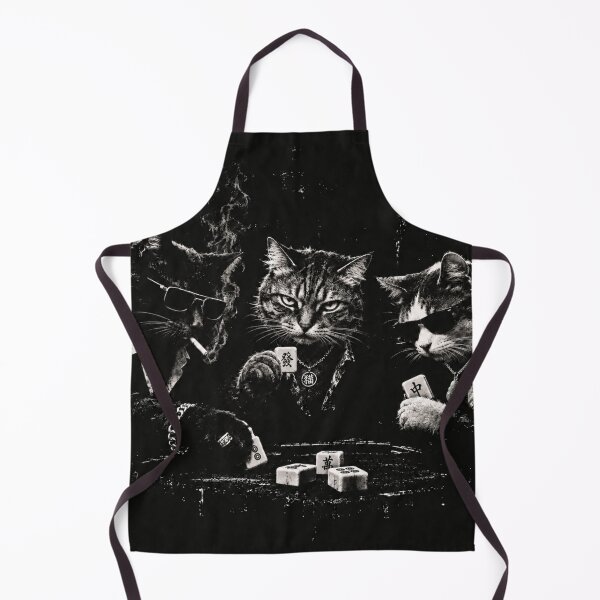 Item preview, triad cats playing mahjong designed and sold by mnkyride.
