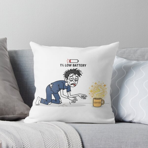 Item preview, 1 Percent Low Battery Insert Coffee Funny Zombie Tired Pun designed and sold by SmartPuns.