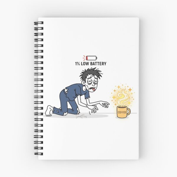 Item preview, 1 Percent Low Battery Insert Coffee Funny Zombie Tired Pun designed and sold by SmartPuns.