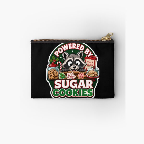 Item preview, Powered By Sugar Cookies Raccoon Christmas designed and sold by Design Vibras.