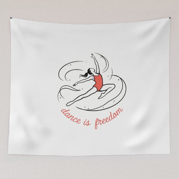 Item preview, Dancer in Motion with 'Dance is Freedom' Text designed and sold by NiftyWrx.