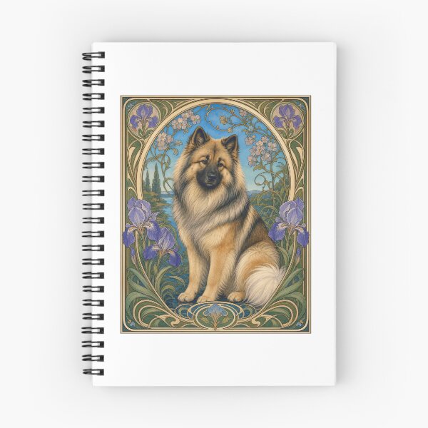 Item preview, Art Nouveau Dog Portrait Iris Floral Design designed and sold by AntiqueImages.