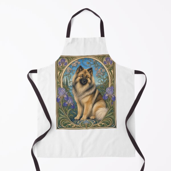 Item preview, Art Nouveau Dog Portrait Iris Floral Design designed and sold by AntiqueImages.
