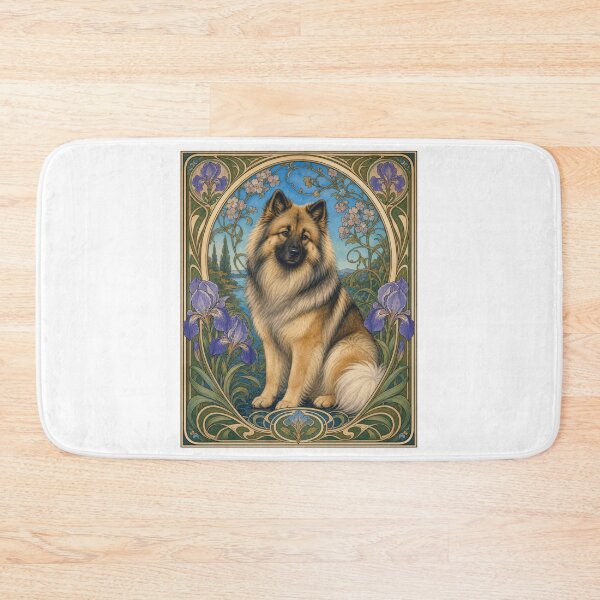 Item preview, Art Nouveau Dog Portrait Iris Floral Design designed and sold by AntiqueImages.