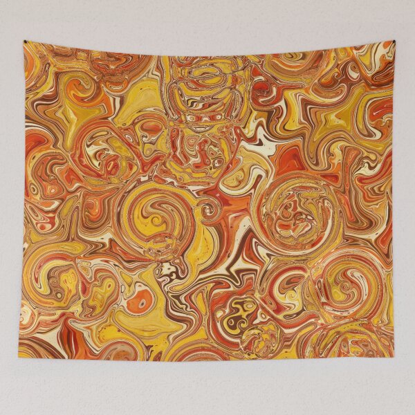 Item preview, Rust & Mustard Hydrangea Fractal Circles designed and sold by SXW Designs.