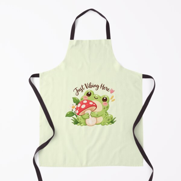 Item preview, Just Vibing Here Frog Mushroom Cute Sticker designed and sold by StickyDelights.