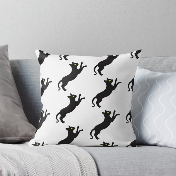 Item preview, Jumping black cat silhouette in motion designed and sold by Prints by Mat.