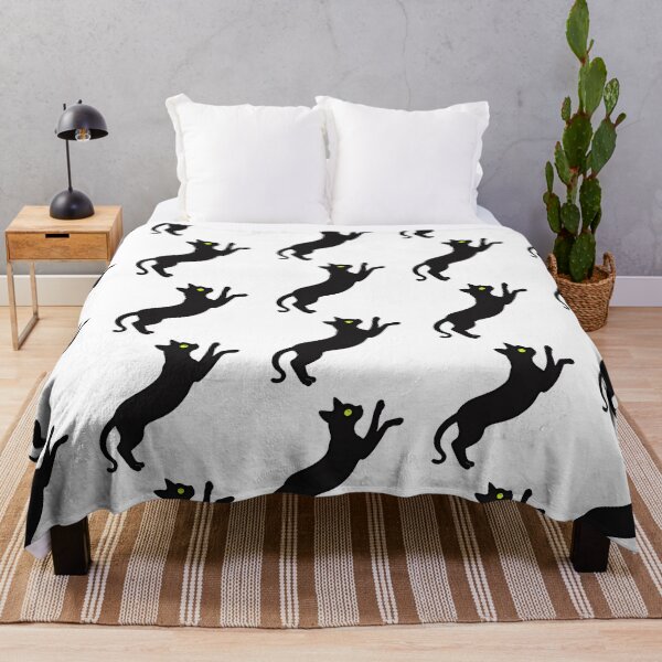 Item preview, Jumping black cat silhouette in motion designed and sold by Prints by Mat.