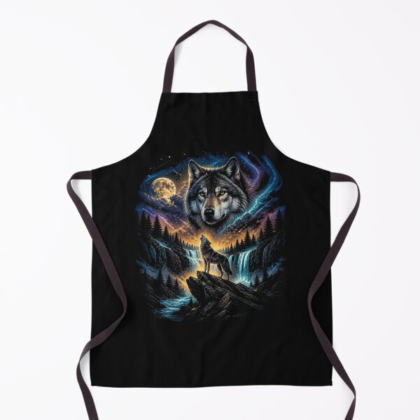 Item preview, Wolf Howling At The Moon Forest Wildlife Nature Graphic Art designed and sold by Chromatic-Cubes.
