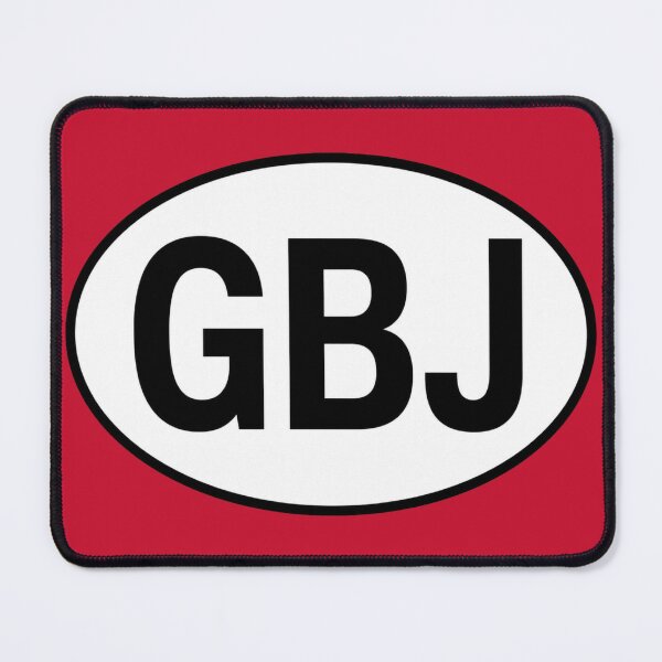 Item preview, GBJ — Jersey — Oval Country Code Sticker designed and sold by The Digital Compass.