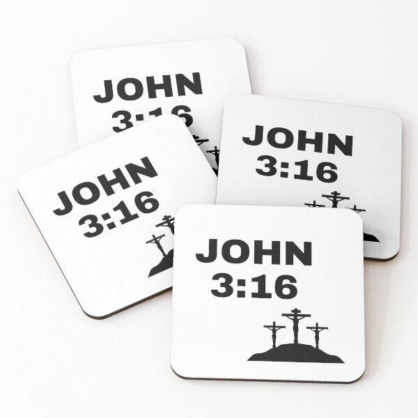 Item preview, John 3:16 Three Crosses | Christian Scripture Typography designed and sold by LensDyn™.