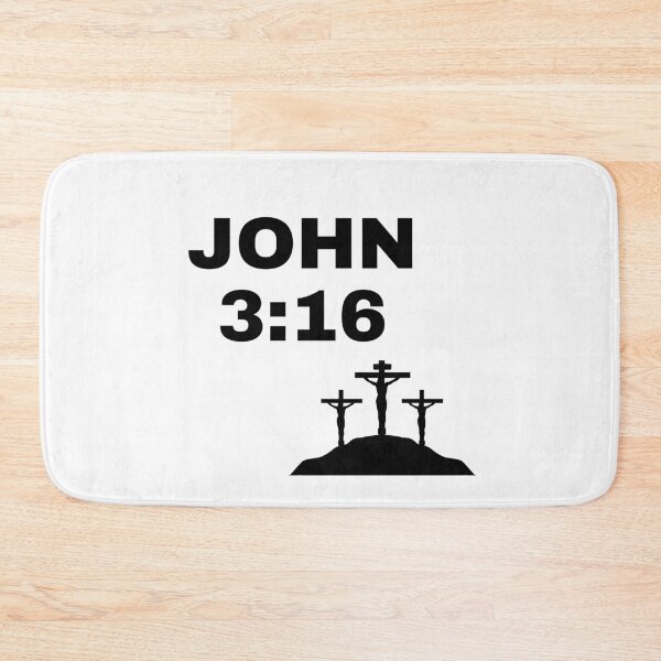 Item preview, John 3:16 Three Crosses | Christian Scripture Typography designed and sold by LensDyn™.