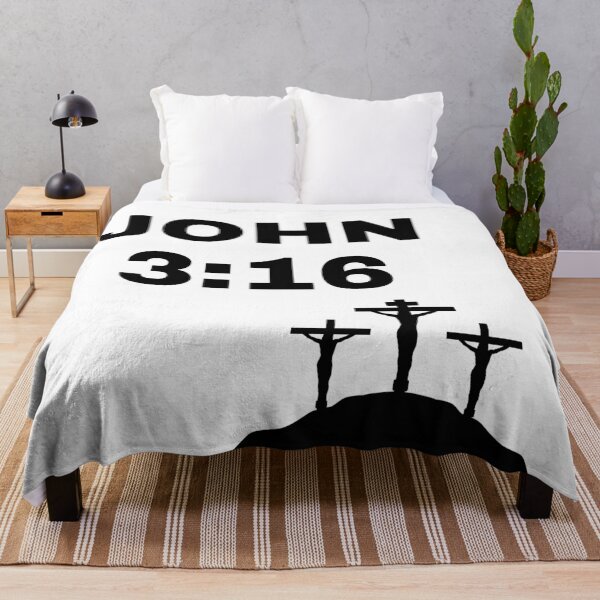 Item preview, John 3:16 Three Crosses | Christian Scripture Typography designed and sold by LensDyn™.