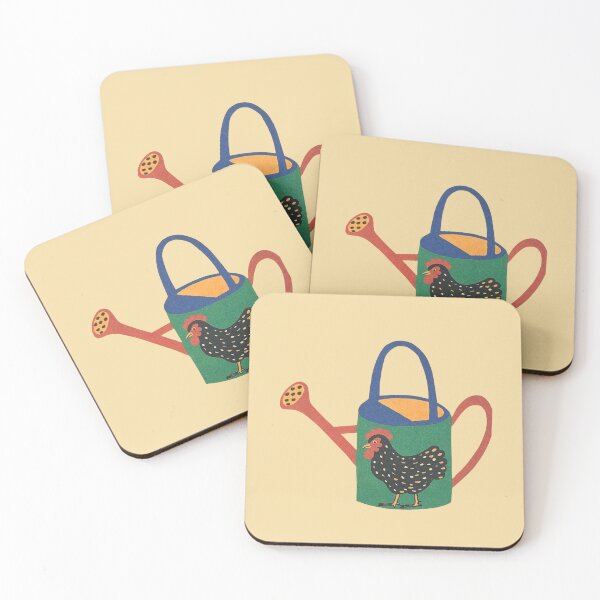 Item preview, Gardening Illustration Watering Can Chicken Rooster designed and sold by veggiecollages.