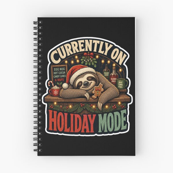 Aperçu de l'œuvre Actuellement en mode vacances, Sleepy Sloth Noël créée et vendue par Design Vibras.