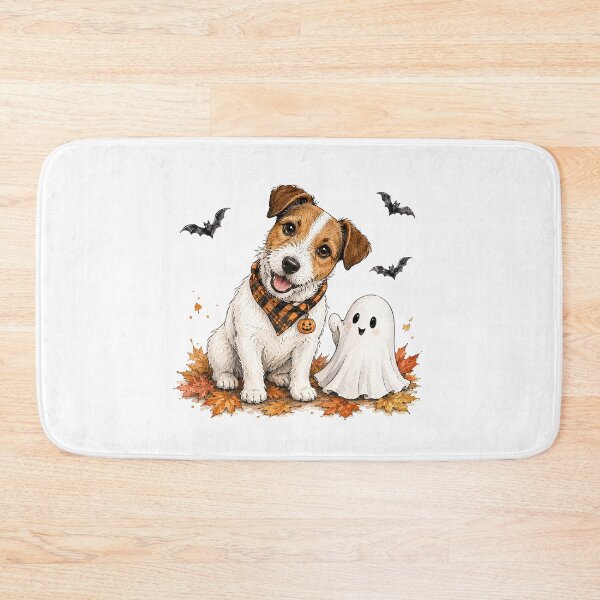 Item preview, Jack Russell Terrier Meets a Friendly Ghost | Halloween Dog designed and sold by PAPIRO SIGLO XXI.