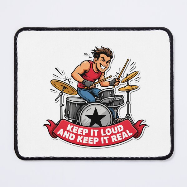 Item preview, Bold Drummer with 'Keep it Loud' Quote designed and sold by NiftyWrx.