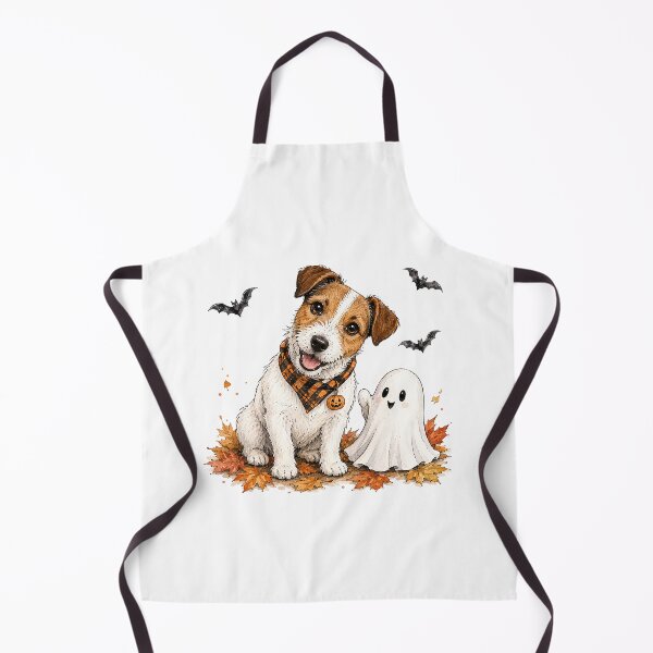 Item preview, Jack Russell Terrier Meets a Friendly Ghost | Halloween Dog designed and sold by PAPIRO SIGLO XXI.