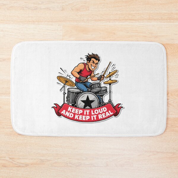 Item preview, Bold Drummer with 'Keep it Loud' Quote designed and sold by NiftyWrx.