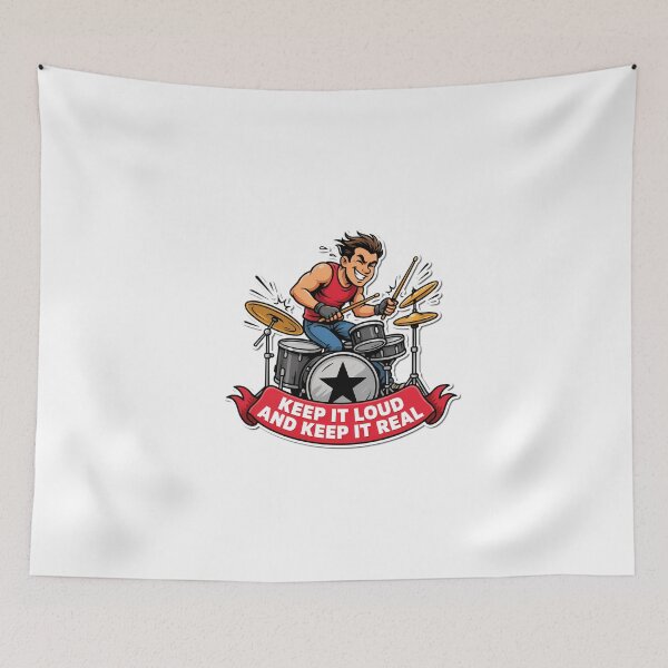 Item preview, Bold Drummer with 'Keep it Loud' Quote designed and sold by NiftyWrx.