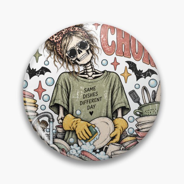 Item preview, Endless Chores: Messy Bun Skeleton Dish Duty designed and sold by Nordo Studio.