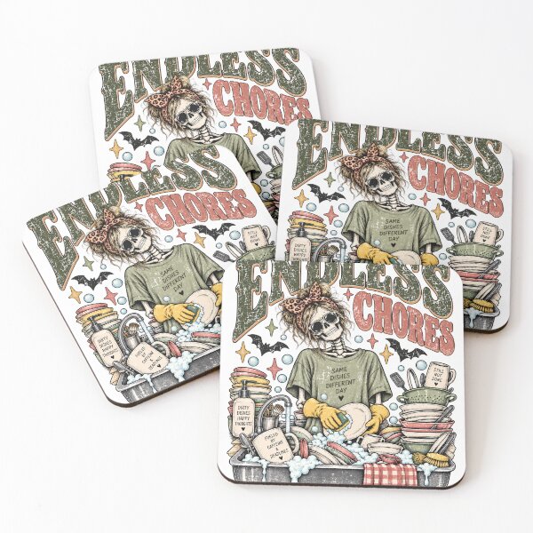 Item preview, Endless Chores: Messy Bun Skeleton Dish Duty designed and sold by Nordo Studio.
