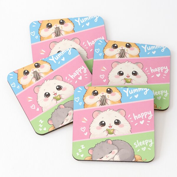 Item preview, Kawaii Hamster Yummy Happy Sleepy designed and sold by Pure Craft.