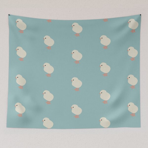 Item preview, Cute Minimalist Chick II on Soft Teal Background designed and sold by Nasdigitalart.