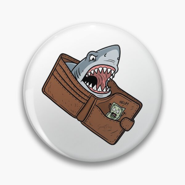 Item preview, Funny Wallet Shark Inflation Money Monster Relatable Pun designed and sold by SmartPuns.