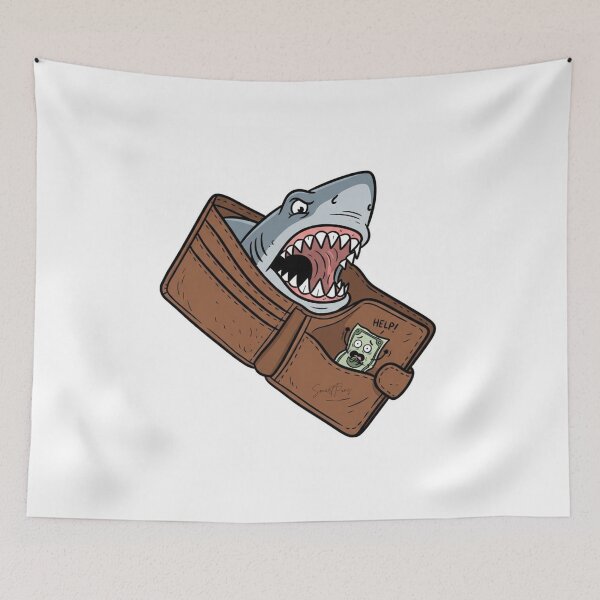 Item preview, Funny Wallet Shark Inflation Money Monster Relatable Pun designed and sold by SmartPuns.