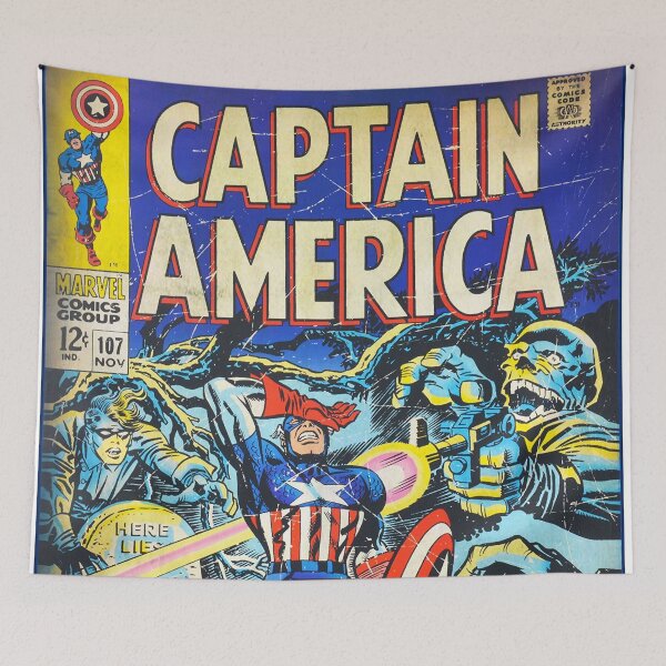 Item preview, Captain America Marvel Comics Comic Book Original Custom Vintage Movie Poster Art designed and sold by Cool Robot Bro..