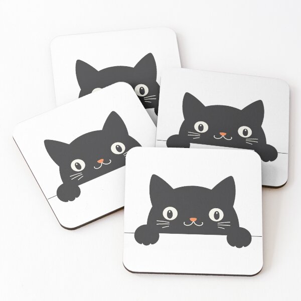Item preview, Cute black cat peeking over the edge designed and sold by Prints by Mat.
