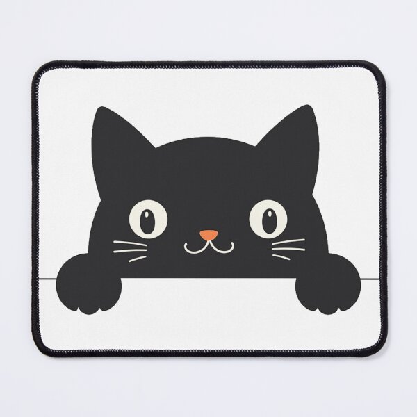 Item preview, Cute black cat peeking over the edge designed and sold by Prints by Mat.
