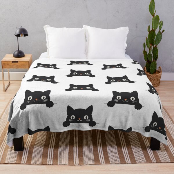 Item preview, Cute black cat peeking over the edge designed and sold by Prints by Mat.