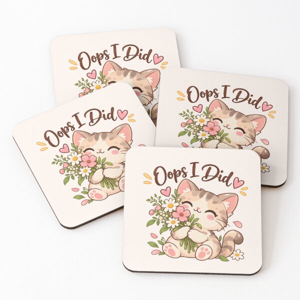 Item preview, Oops I Did It Again Cute Cat Wildflower Sticker designed and sold by StickyDelights.