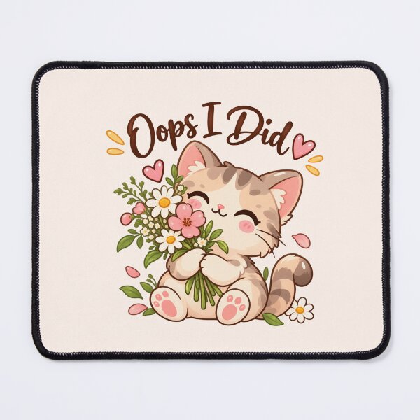 Item preview, Oops I Did It Again Cute Cat Wildflower Sticker designed and sold by StickyDelights.