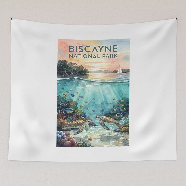 Item preview, Biscayne National Park Florida Vintage Watercolor Travel designed and sold by Teelogic.