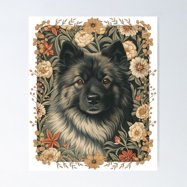 Item preview, Eurasier Dog Vintage Botanical Floral Portrait designed and sold by AntiqueImages.