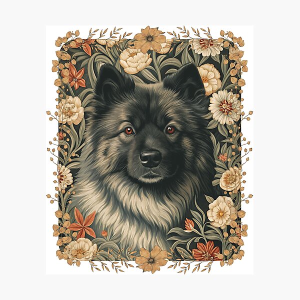 Item preview, Eurasier Dog Vintage Botanical Floral Portrait designed and sold by AntiqueImages.