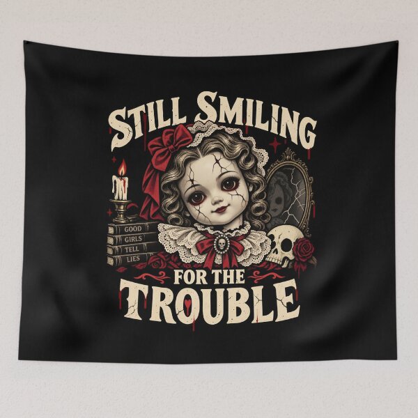 Artikelvorschau, Still Smiling Gothic Doll Horror - Vintage Creepy Porcelain Doll entworfen und verkauft von SidTastic .