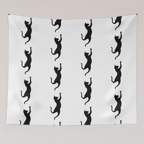 Item preview, Climbing black cat minimalist silhouette designed and sold by Prints by Mat.