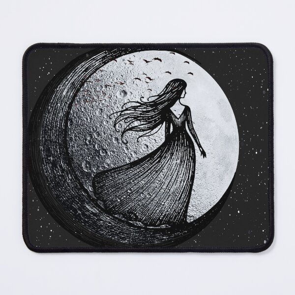 Item preview, Gothic moon goddess - surreal dark fantasy space art designed and sold by FahdSpaceArt.