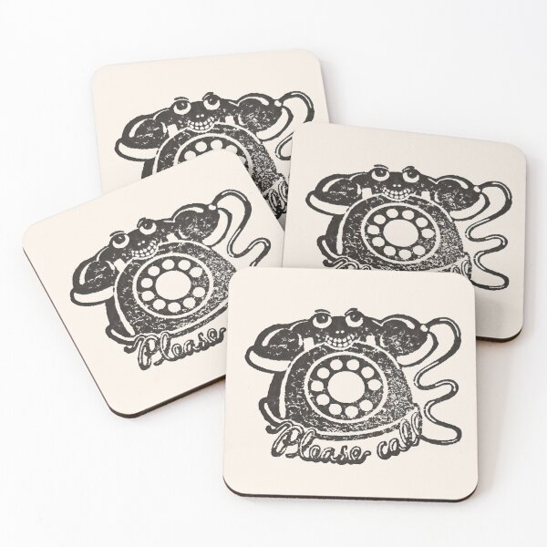 Item preview, Please Call Vintage Rubber Stamp Print designed and sold by veggiecollages.