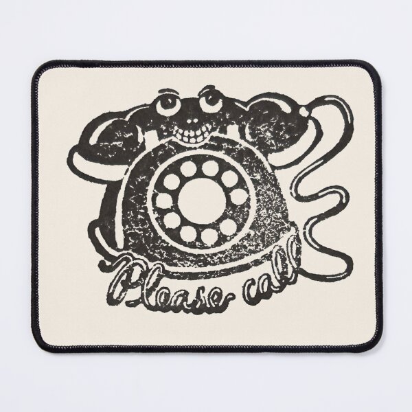 Item preview, Please Call Vintage Rubber Stamp Print designed and sold by veggiecollages.