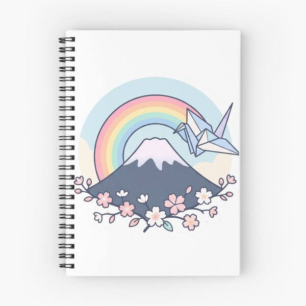 Artikelvorschau, Der Berg Fuji, ein Regenbogen und ein Kranich entworfen und verkauft von SoraPetals.