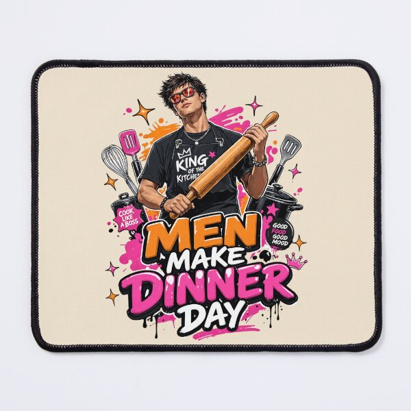 Item preview, Cool King Of Kitchen Men Make Dinner Day designed and sold by CloudyCatArt.